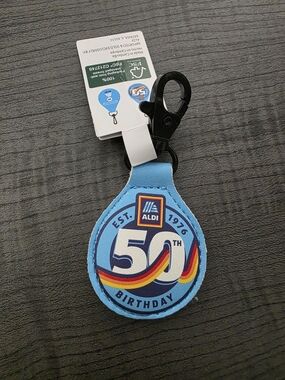 ALDI 50th Birthday Blue Keychain Fob